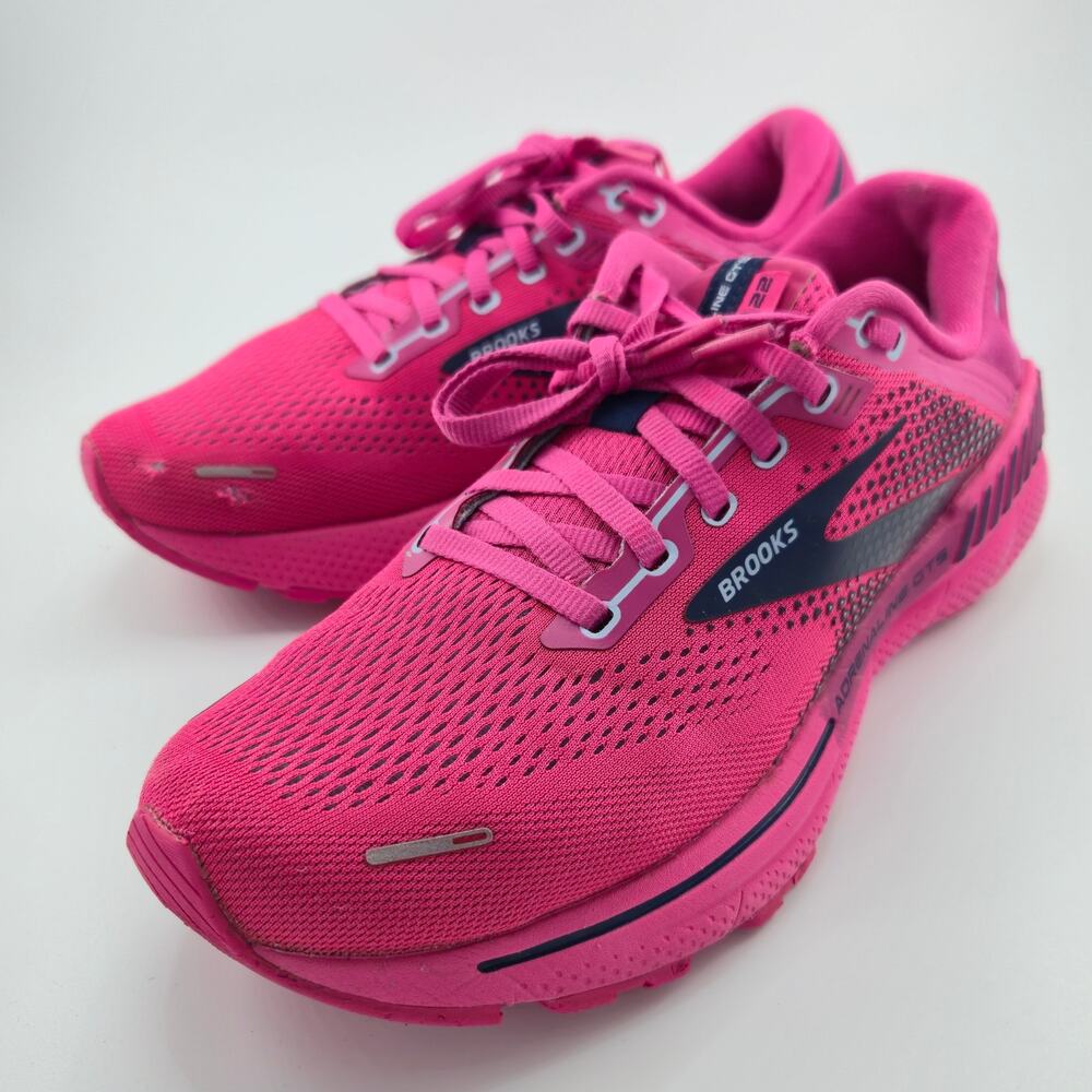 Brooks Adrenaline GTS 22 Women's Size 9.5 12035318684 Pink Rose Peacoat Running